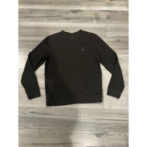 AllSaints Raven Sweatshirt Mens Black Ramskull Logo Crewneck Pullover medium